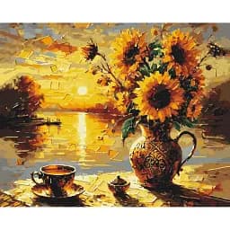 Картина по номерам Brushme Подсолнухи на закате © Oleg Loburak 40x50 см