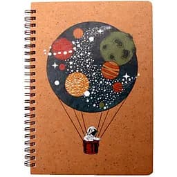 Блокнот Kiri sketch Повітряна куля еко крафт-картон  11121-T-KR формат А5 на пружині    