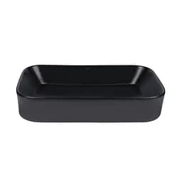 Умивальник Qtap Scorpio накладний прямокутний 550x390x120 мм Black matt + донний клапан PU03, Чорний матовий - мініатюра 3