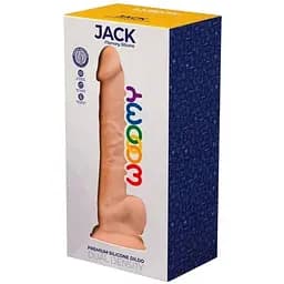 Силіконовий фалоімітатор Wooomy Jack, термореактивний, з присоскою, довжина 23,1 см, діаметр 4,8 см