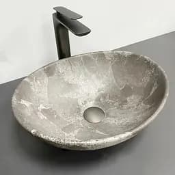 Умивальник VBI Parma dark grey stone matt накладний VBI-011019, Сірий