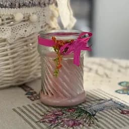 Пасхальная свеча розовая в баночке большая MIS LT