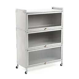 Шафа для зберігання Wall Sticker мобільна розкладна триярусна зі сталі 70х36х112.8 см світло-сіра SW-00002116