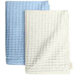 Набір рушників Cosas Cube White & Cube Light Blue 2 шт. (SetTowel_95-SqWhite_130-SqLightBlue)