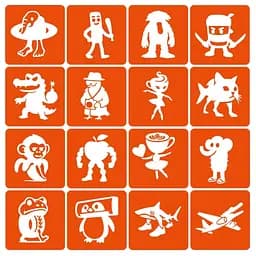 Набор трафаретов для биотату "Итальянский брейнрот №1" Fresh Tattoo Italian-brainrot_6x6_16_1