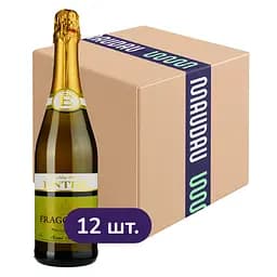 Упаковка винного игристого напитка Entre Fragolino Salute Bianco белый полусладкий 9 л (0.75 л х 12 шт.)