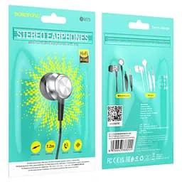 Навушники Borofone BM75 Platinum металеві універсальні earphones with microphone 1.2m (сірий) - мініатюра 5