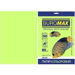 Папір кольоровий Buromax Neon А4 50 аркушів зелений (BM.2721550-04)