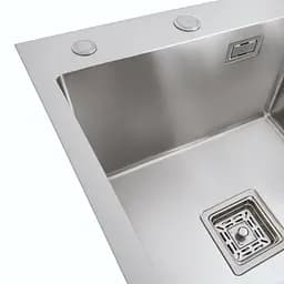 Кухонна мийка Platinum Handmade 650x500x230 L нержавійка (квадратний сифон 3,0/1,0), Нержавіюча сталь - мініатюра 5