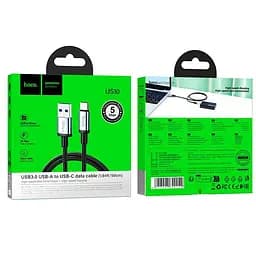 Кабель Hoco USB To Type-C USB 3.0 excellent speed cable US10 0.5 м 3A 5Gbps - мініатюра 2