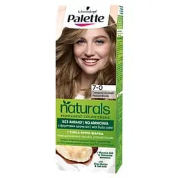 Стійка крем-фарба для волосся Palette Naturals 7-0 середньорусий без аміаку 110 мл