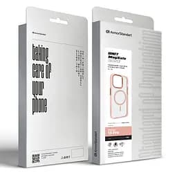Чехол Apple iPhone 13 Pro, Unit MagSafe, розовый, прозрачный, магсейф, противоударный, магнитный, панель-накладка с поддержкой MagSafe, с поддержкой беспроводной зарядки, TPU+PC, защита всего корпуса, ударопрочный, ArmorStandart (ARM75199) - мініатюра 2