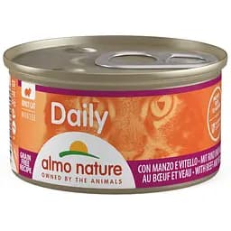 Влажный корм для кошек Almo Nature Daily Cat мусс с говядиной и телятиной 85 г