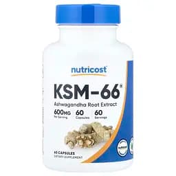 Екстракт кореня ашваганди Nutricost KSM-66 Ashwagandha Root Extract 600 мг 60 капсул