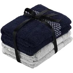 Набір рушників махрових Ardesto Holiday, 90х50 см, 4 шт., індиго/сріблястий (ART2550IS)