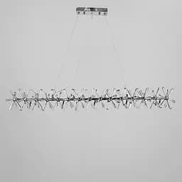 Удлиненная серебряная дизайнерская люстра ALMA с кристаллами Line.F NO 4-1000L CR