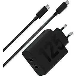 МЗП Motorola 125W GaN 2USB-C/ USB-C to USB-C cable 2m (PG38C06632) black UA
