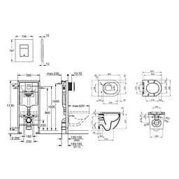 Комплект 4 в 1: Інсталяція Grohe Rapid SL 3 в 1 38772001 + Унітаз безободковий Kroner Harz WHI493736 RIMLESS з сидінням Slim Duroplast / Soft-close / Quick relase KH493736WHIR (38772001KH493736) - мініатюра 2