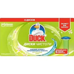 Диски для унитаза Туалетный утенок Эвкалипт с отбеливающей формулой, сменный дозатор