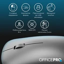 Миша OfficePro M225G Silent Click Wireless Gray [144297] - мініатюра 7