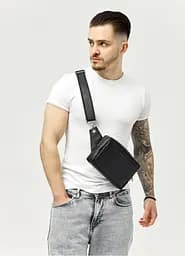 Мужская сумка бананка Sambag Harvi черная 24×16×6 см (88213001m)