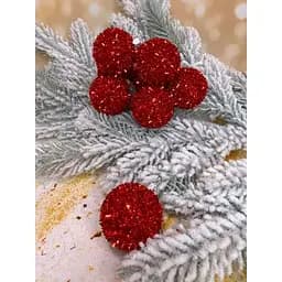 Набір ялинкових куль Їжачок 40 мм елегантний святковий 8 шт Червоний