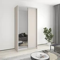Шкаф-купе двухдверный MebelStar Стандарт AL ДСП/Зеркало 120x60x240 см Кашемир (MBS-3755)