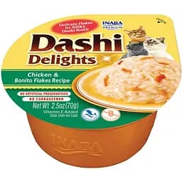 Лакомство для кошек Inaba Dashi Delights курица с хлопьями бонито 70 г