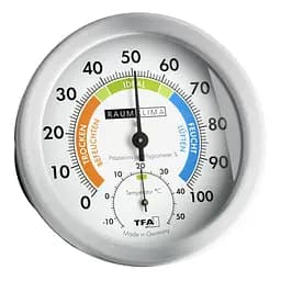 Термогігрометр механічний з рамкою з металу TFA 452028