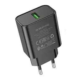 Зарядное устройство для Borofone BA72A USB QC 18W черный.