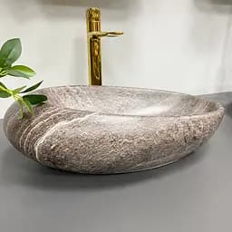 Умивальник VBI Vicenza dark stone matt накладний VBI-014804, Коричневий - мініатюра 3