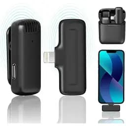 Мікрофон J11 Lightning петличний бездротовий приймач + мікрофон + зарядний кейс Black (17616) - мініатюра 2