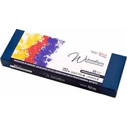 Набір акварельних фарб MONOPIGMENTED металевий пенал Індіго 21 кольорів х 2,5 мл кювета Rosa Gallery