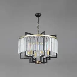 Елегантна люстра в стилі сучасної класики Ø 70х50 см | Line F | Арт. MJ348-700 BK+CL