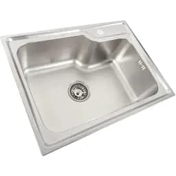 Кухонна мийка Рlatinum 5845 з нержавіючої сталі 0.8 мм прямокутна 58x45 см сатин (000019722)