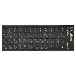 Наклейки на клавіатуру 48 клавіш Eng / Укр / Рус чорні