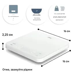 Ваги кухонні ADE KE 2100 з функцією таймера та USB-зарядкою (KE2100) - мініатюра 5