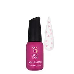 Топ для гель-лаку з глітером Рожеве серце Steffani Top Heart Pink без липкого шару 9 мл
