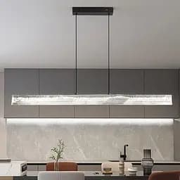 Люстра з підвісним видовженим корпусом з прозорого рельєфного акрилу 120 см | Line F | Арт. MJ372-L1200 BK