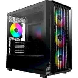 Корпус Montech X5M, Black, Mid Tower, без БП, для Micro ATX/Mini ITX, 1xType-C/1xUSB 3.0/1xUSB 2.0, макс. CPU - 165 мм/GPU - 405 мм, 4x120 мм ARGB, боковая панель из закаленного стекла