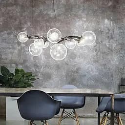 Черная люстра Gorizia на 9 прозрачных плафонов Ст. SG 44/9 BK+CL | Line F