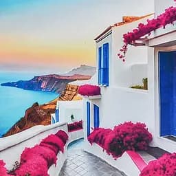 Алмазна мозаїка Рожеві вулиці набережної HEE16311 30х30 см