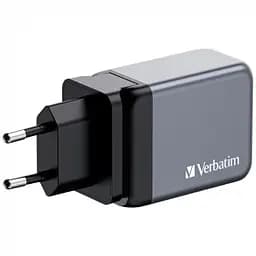 Зарядний пристрій Verbatim GaN 65 W 3 ports (2xUSB-C-65 W /USB-A -3.0) (32201) - мініатюра 2