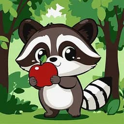 Картина по номерам "Милый енот с яблочком" ©art_selena_ua Идейка KHO6719, 30х30 см