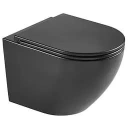 Унитаз подвесной Mixxus Premium Ellipse-0303-T3 Black 520x365x360 мм, система смыва Tornado 3.0 MP6591, Черный матовый