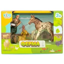 Дитячий іграшковий набір Ферма Kids Team Q9899-T1_4 конячка, вівця, фермерка