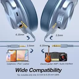 Гарнітура OneOdio Fusion A70, Bluetooth+3,5мм/6,35мм, Sky Blue - мініатюра 6
