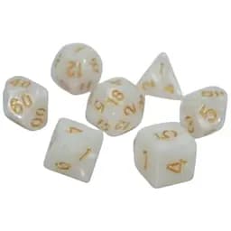 Набор кубиков Pearl 7 Dice Set - White (w-gold) , 7 шт. (g7dpearl09)