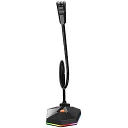 Настільний USB-мікрофон MeeTion MT-MC13 з підсвічуванням RGB 5В Гусяча шия на 360 градусів Чорний