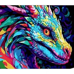 Картина по номерам Strateg Яркий образ дракона на черном фоне 30х40 см